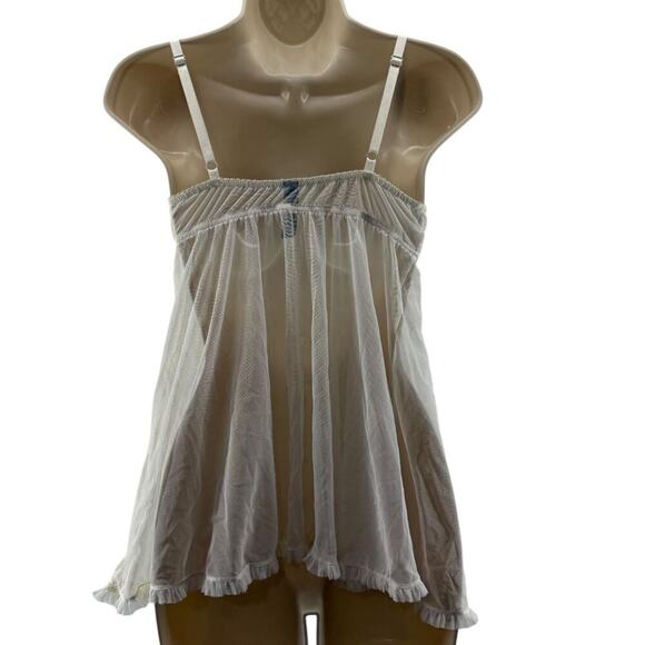 Victoria's Secret Sexy little things Sheer Front Tie Baby Doll Chemise Ivory 36B - Picture 5 of 5